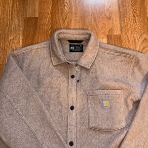 Carhartt Womens Loose Fit Fleece Jacket Muted Pink Size L